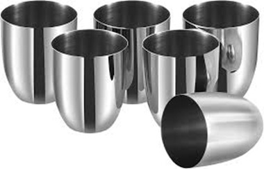 Single Piece Gift pack of 6 Stainless Steel glasses.